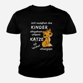 Lustiges Katzen-Kinder Tshirt, Spruch Allergische Katze, Familienhumor - Seseable De