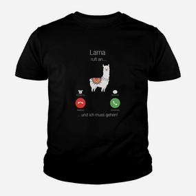Lustiges Lama Anruf-Witz Kinder Tshirt - Ich Muss Gehen, Lama Ruft! - Seseable De