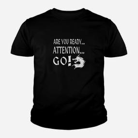 Motivations-Kinder Tshirt Schwarz mit Are you Ready...Attention...GO! Spruch - Seseable De