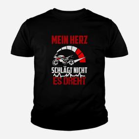 Motorsport Kinder Tshirt Schwarz mit Helm Design Mein Herz schlägt nicht, es dreht - Seseable De