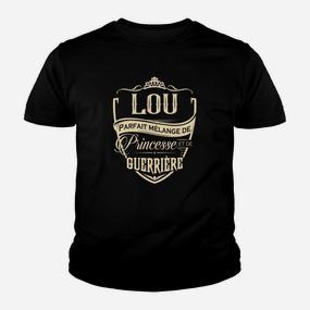 Personalisiertes Schwarzes Kinder Tshirt Lou – Mix aus Prinzessin & Kriegerin - Seseable De
