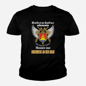 Schwarzes Kinder Tshirt mit Adler-Motiv, Spruch Kirchberg an der Raab - Seseable De