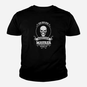 Schwarzes Kinder Tshirt mit Skull-Motiv für Verrückte Maurer, Handwerker-Design - Seseable De
