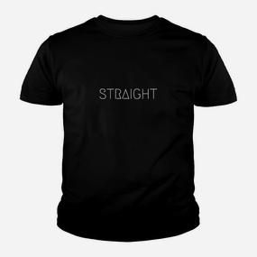 Schwarzes Kinder Tshirt mit 'STRAIGHT'-Aufdruck, Stilvolles Design - Seseable De