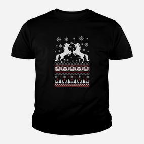 Schwarzes Kinder Tshirt mit Weihnachtspullover-Motiv, Festliche Kleidung - Seseable De