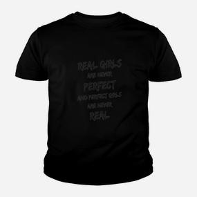 Schwarzes Statement-Kinder Tshirt, Real Girls Motiv, Unique Fashion - Seseable De