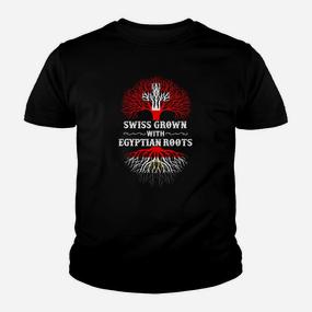 Schweizerisch-Ägyptisches Erbe Kinder Tshirt, Dual Roots Design - Seseable De