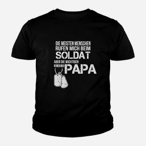 Soldat und Papa Militär Themen-Kinder Tshirt, Geschenk für Vatertag - Seseable De