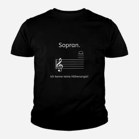 Sopran-Stimme Kinder Tshirt 'Ich kenne keine Höhenangst', Schwarz für Musiker - Seseable De