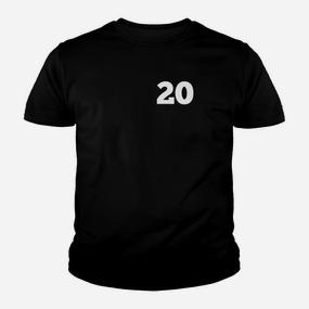 Sport-Kinder Tshirt für Herren mit Nummer 20, Schwarz, Atmungsaktiv - Seseable De