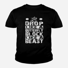 Sportliches Motivations-Kinder Tshirt: Drop Like a Butterfly, Block Like a Beast - Seseable De