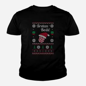 Sretan Božić Weihnachts-Kinder Tshirt, Ugly Sweater Design für Festtage - Seseable De