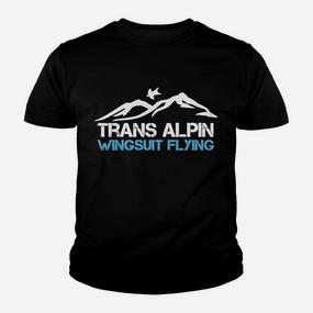 Trans Alpin Wingsuit Fliegen Begeistertes Schwarzes Kinder Tshirt, für Extremsportler - Seseable De