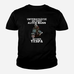 Vespa Kinder Tshirt für Herren: Unterschätze nie einen alten Mann mit einer Vespa”, Rollerfans Design - Seseable De