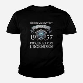 Vintage 1957 Geburtsjahr Legenden Kinder Tshirt, Leben Beginnt mit 65 - Seseable De