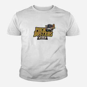 Puck Busters Weiden Themen-Kinder Tshirt in Weiß, Eishockey-Fanbekleidung - Seseable De