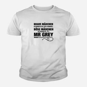 Weißes Kinder Tshirt mit Spruch für böse Mädchen, Mr Grey Fans - Seseable De