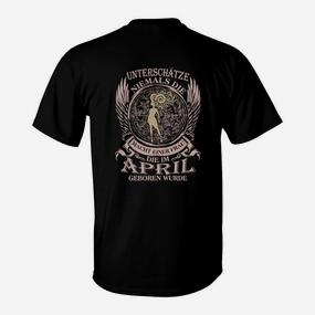 Adler April Geburtstag T-Shirt, Schwarzes Motiv für April-Geborene - Seseable De