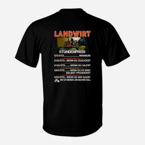 Landwirt Humor T-Shirt, Stundenpreis-Aufdruck für Bauern - Seseable De