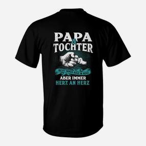 Papa Tochter Herz an Herz T-Shirt, Bedrucktes Familien-Oberteil - Seseable De