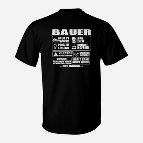 Schwarzes T-Shirt Bauer-Motiv, Lustige Sprüche für Landwirte - Seseable De