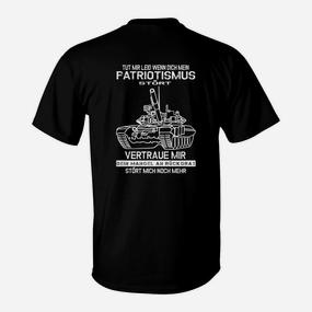 Schwarzes T-Shirt mit Patriotismus-Spruch, Dein Hass stört Motiv - Seseable De