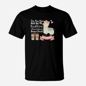 Alpaka Kaffeeliebhaber Schwarz T-Shirt, Lustiger Spruch - Seseable De