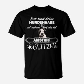 Amstaff Glitzer T-Shirt: Lustige Hundehaare, Humor Design - Seseable De