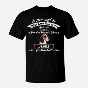Beagle-Liebhaber T-Shirt: Glück kann man küssen, Beagle streicheln - Seseable De