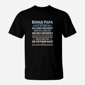 Bonus Papa Themen-T-Shirt, Liebevolle Botschaft für Stiefvater - Seseable De