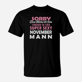 Entschuldigung, Dieses Mädchen Liebt Einen Sexy November Mann T-Shirt - Seseable De
