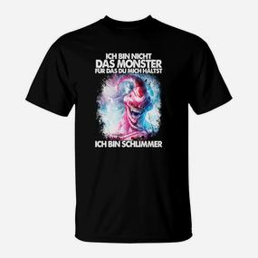 Ich bin nicht das Monster T-Shirt, Schwarzes mit Monster-Grafik und Slogan - Seseable De