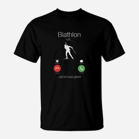 Lustiges Biathlon T-Shirt Auf die Plätze, Los, Muss Gehen! - Seseable De