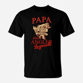 Papa Angler Legende Schwarzes T-Shirt, Geschenk für Fischer - Seseable De