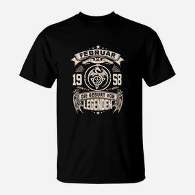 Personalisiertes Geburtsjahrgang T-Shirt - Legenden des Februars 1958 - Seseable De