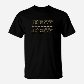 Pew Pew Comic-Sound-Effekt T-Shirt, Schwarzes Design für Comic-Fans - Seseable De