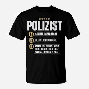 Polizistische Gesschenk Idee Lustiges Rechts- T-Shirt - Seseable De