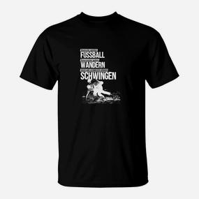 Schwarzes Sport T-Shirt – Fußball, Wandern, Schwingen Motive - Seseable De