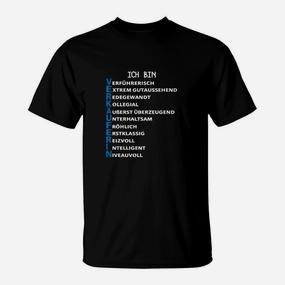 Schwarzes T-Shirt Ich bin VERTRAUENSWÜRDIG Positives Akronym-Design - Seseable De