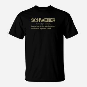 Schwarzes T-Shirt mit Schweiber Spruch, Witzige Definition - Seseable De