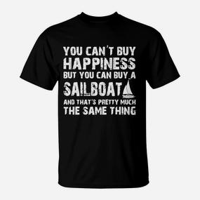 Segelboot Glück Schwarzes T-Shirt für Segelboot-Liebhaber mit Spruch - Seseable De