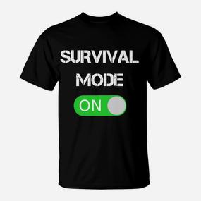 Survival Mode On Grafik-T-Shirt in Schwarz, Outdoor Abenteuer Tee - Seseable De