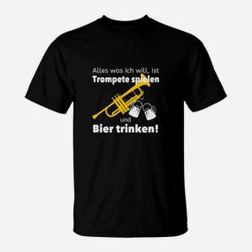 Trompeter-T-Shirt: Trompete spielen & Bier trinken Lustiges Design - Seseable De