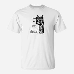 Alpaka Liebhaber T-Shirt I Love Alpacas aus Baumwolle - Seseable De