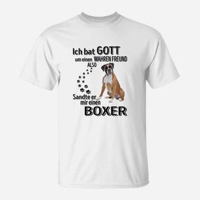 Boxer-Hund Herren T-Shirt: Wahrer Freund GOTT sandte BOXER - Seseable De