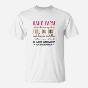 Hallo Papa T-Shirt für werdende Väter, Originelles Tee für Neu-Papas - Seseable De