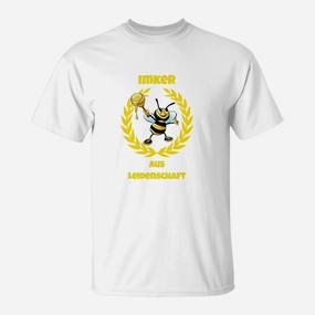 Herren T-Shirt 'Immer aus Leidenschaft' mit Bienen-Grafik, Motivation - Seseable De