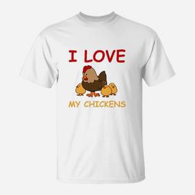 I Love My Chickens T-Shirt für Hühnerfans, Lustiges Hühnermotiv - Seseable De