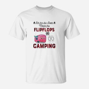 Ich bin die coole Tante Camping & Flipflops T-Shirt für Sommer - Seseable De