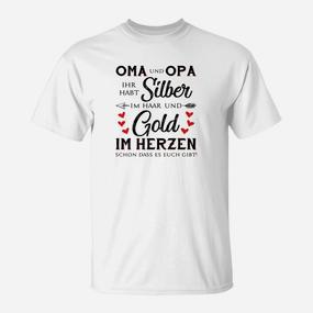 Oma und Opa Herzdesign T-Shirt in Silber und Gold - Seseable De
